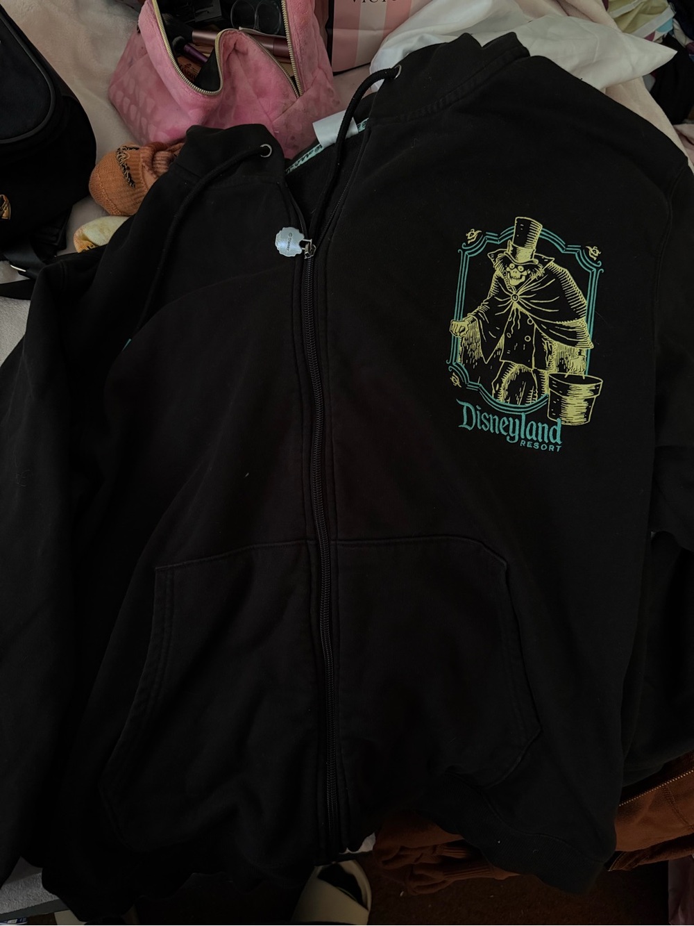 Disney Black haunted mansion zip up 👻